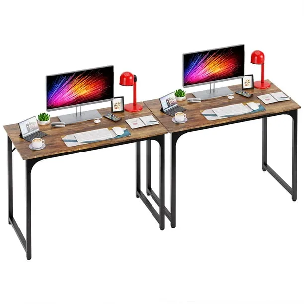 PayLessHere Computer Desk Adjustable feet, Modern Furniture for Home Office (2, Brown, 39 inch)