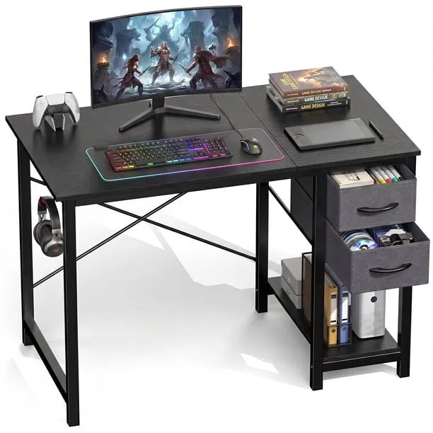 Concetta Small Computer Desk with 2 Drawers 40IN