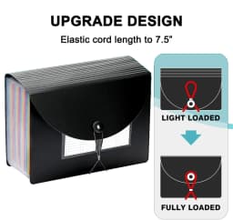 Phancir 24 Pocket Accordion File Organizer Thicker - Thumbnail 4