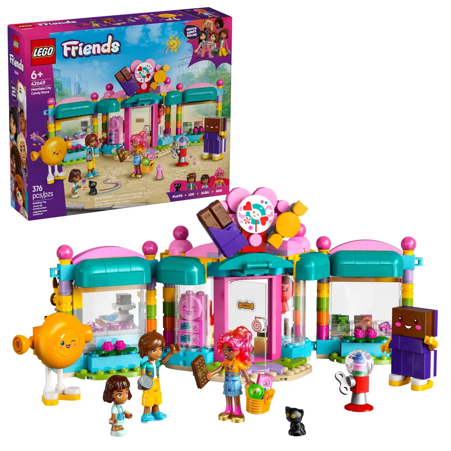 LEGO Friends Heartlake City Candy Store Building Toys - Pretend Play Set for Kids, Girls & Boys, Ages 6+ - W/ 2 Minifigu