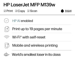 HP Laserjet Mfp M139w Wireless All in One Black - Thumbnail 2