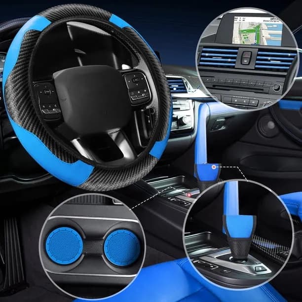 30pc Car Interior Accessories Set Steering Wheel Cover Gear Shift Cover Handbrake Cover Armrest Pad Cup Coaster Christma