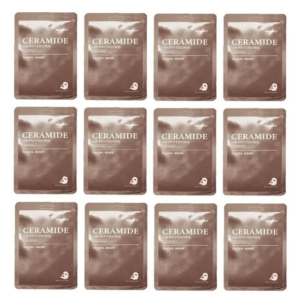 12PK SKIN627 Hydrating Ceramide with Panthenol Face Masks Skincare, Facial Mask, Sheet Masks Korean