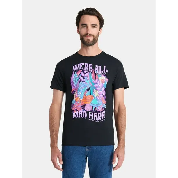 , Men's & Big Men's Graphic Tee, All Mad Here, Sizes S-3XL