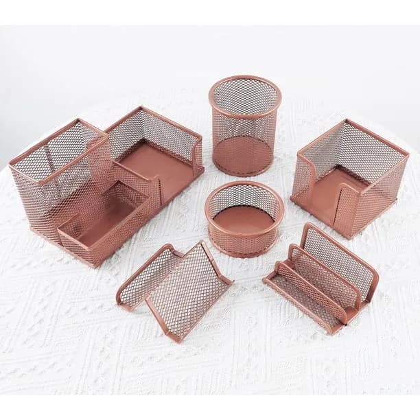 Yapicoco Desk Organizer Set Office Supplies Caddy, Desk Accessories Set Includes Pen Pencil Cup Holder, Pen Organizer