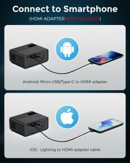 Mini Projector 1080P Portable Projector Compatible - Thumbnail 5