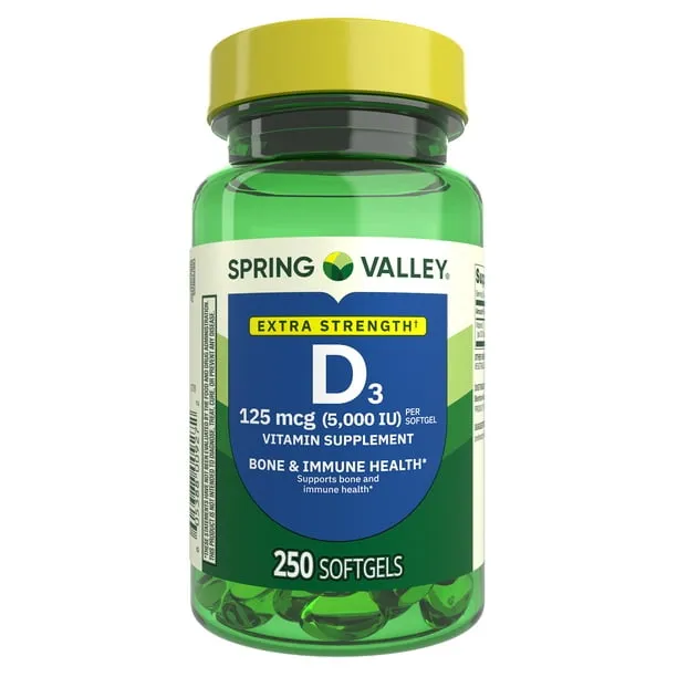 Spring Valley Extra Strength Vitamin D3 Softgels