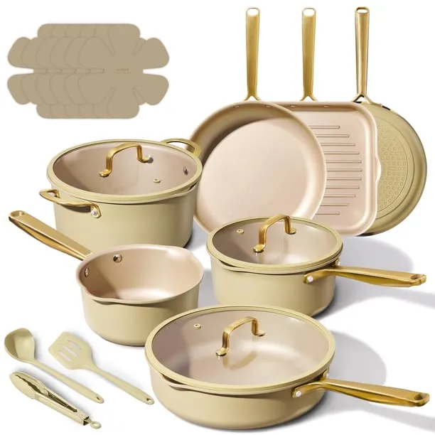 Carote 19 Piece Nonstick Cookware Sets with