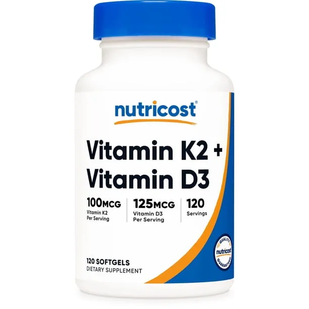 Nutricost Vitamin K2 100MCG Vitamin D3 5000 Iu 120