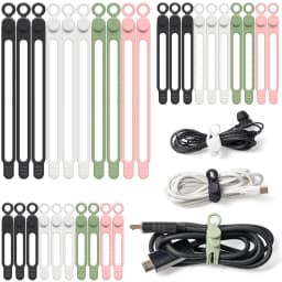 Emlimny 30PCS Cord Organizer Silicone Cable Ties - Thumbnail 1