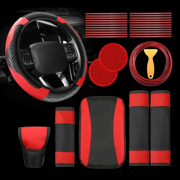 30 Pcs Pu Leather Car Accessories Set Includes