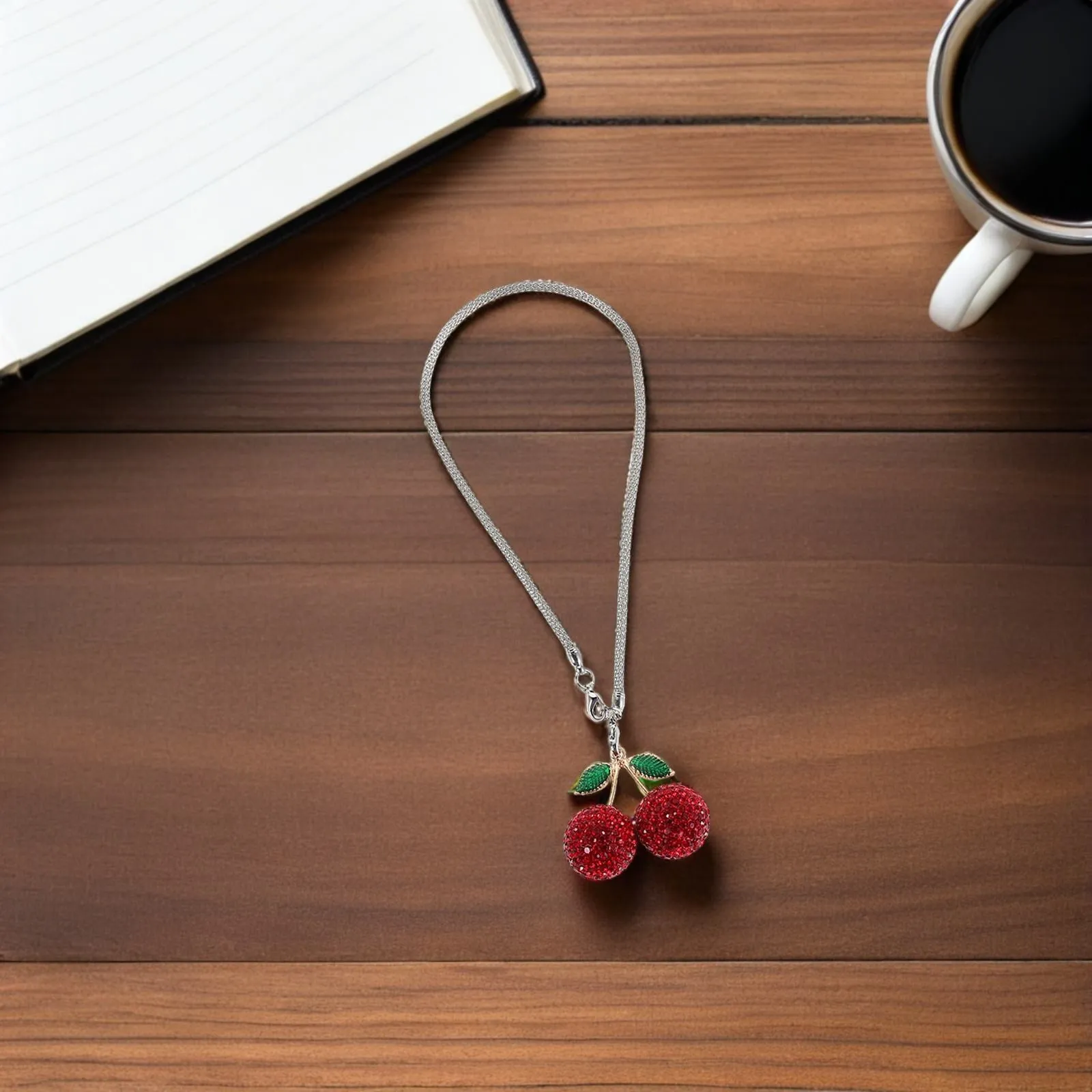Lolippyy Red Rhinestone Cherry Car Hanging Pendant