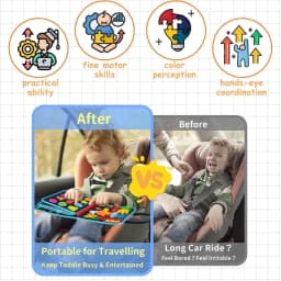 COWIN Busy Board Montessori Toys for Toddler Boy - Thumbnail 3