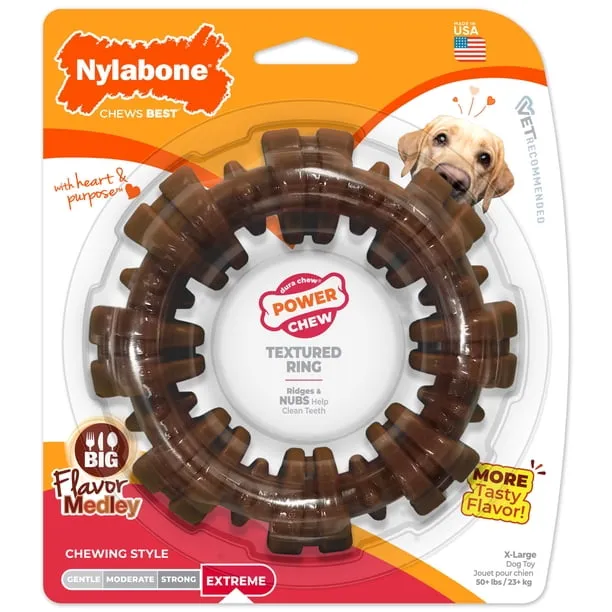 Nylabone Power Chew Textured Ring Dog Toy Dog Chew