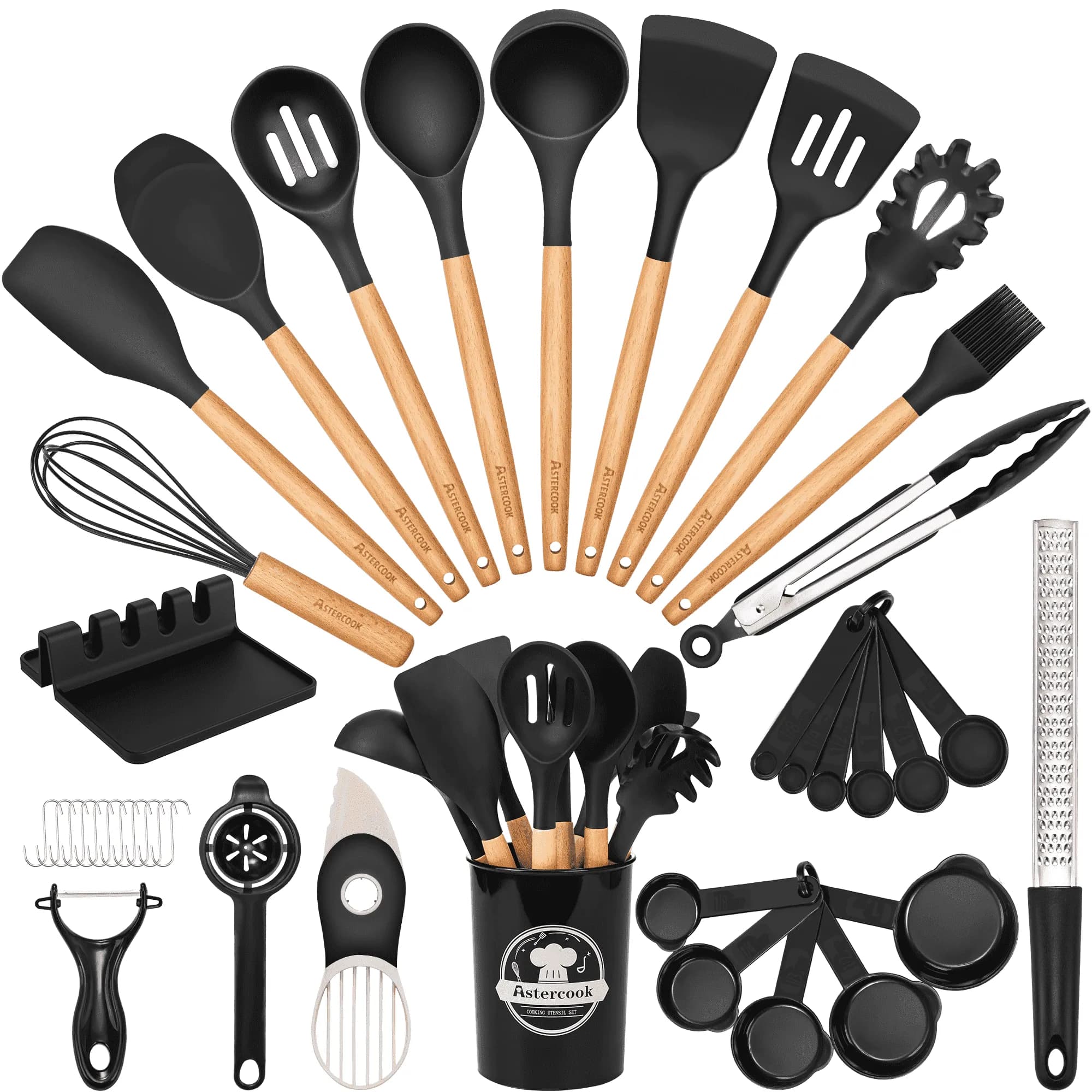 Astercook Silicone Cooking Utensils Set 38 Pcs