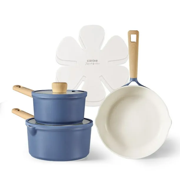 Carote Nonstick Cookware Sets 7 Pcs Granite Non