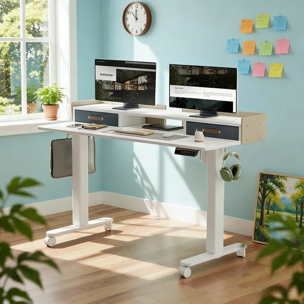 Innovar Electric Stand Up Desks with 2 Drawers 55