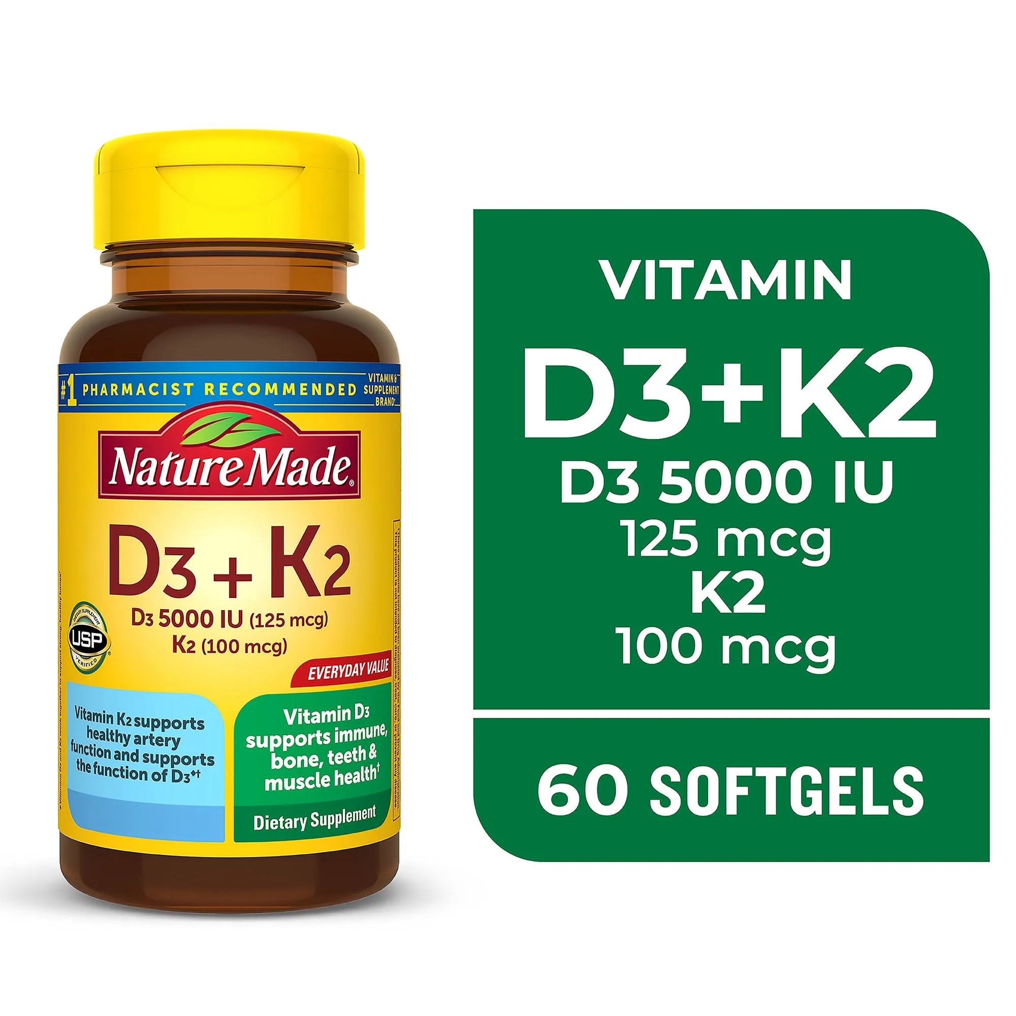 Nature Made Vitamin D3 K2 5000 Iu 125 Mcg Vitamin