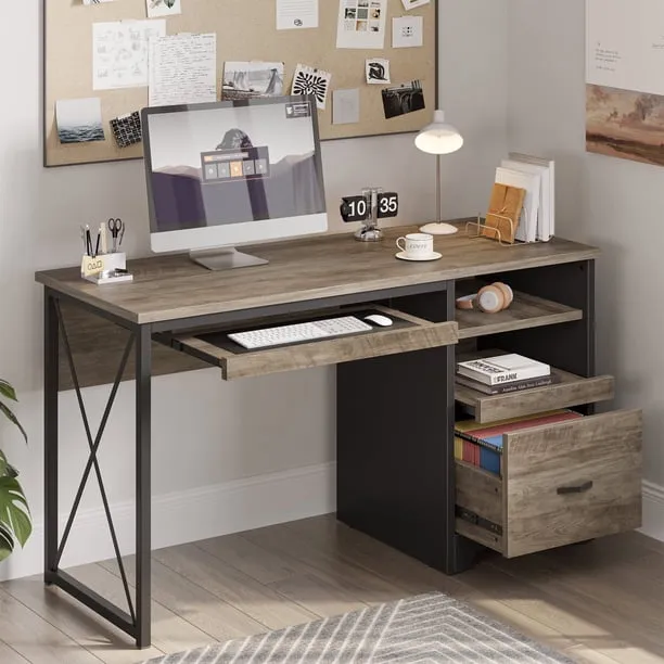 Bestier 47 Inch Computer Desk with Storage File