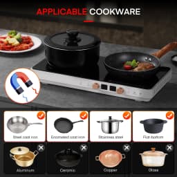 Induction Cooktop 2 Burners 1800W Countertop - Thumbnail 4