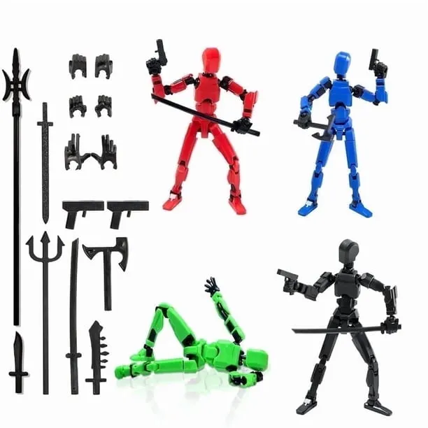4PCS T13 Action Figure Set3hand Types and 9WEAPON
