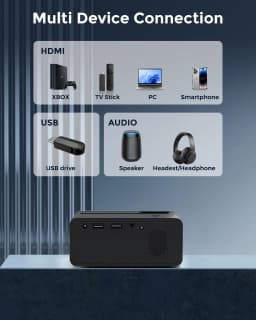 Mini Projector 1080P Portable Projector Compatible - Thumbnail 2