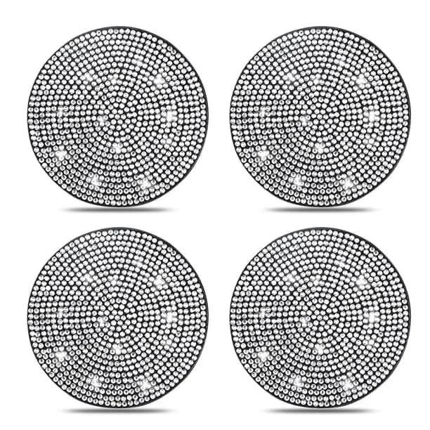 Tiokmc 4 Pack Bling Car Coasters Universal Anti