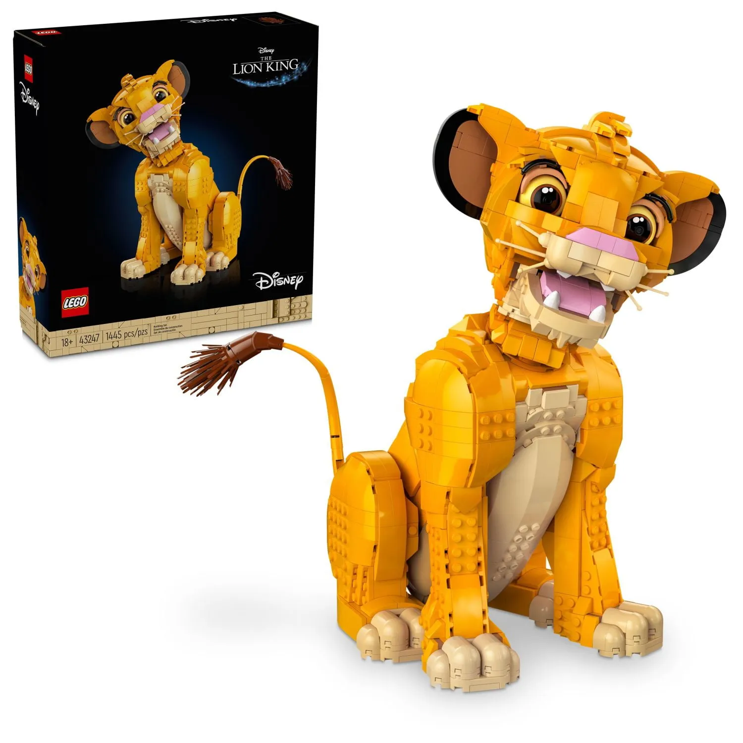 LEGO Disney Young Simba the Lion King Fan, Disney Collection, Creative Animal Figure Building Set, Relaxing Activity, Di