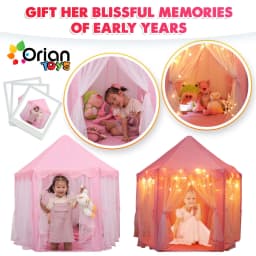 Princess Castle Playhouse Tent for Girls with LED - Thumbnail 6