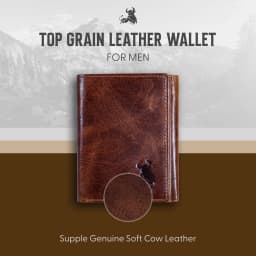 Bull Guard Best Leather Men's Rfid Trifold Wallet - Thumbnail 2