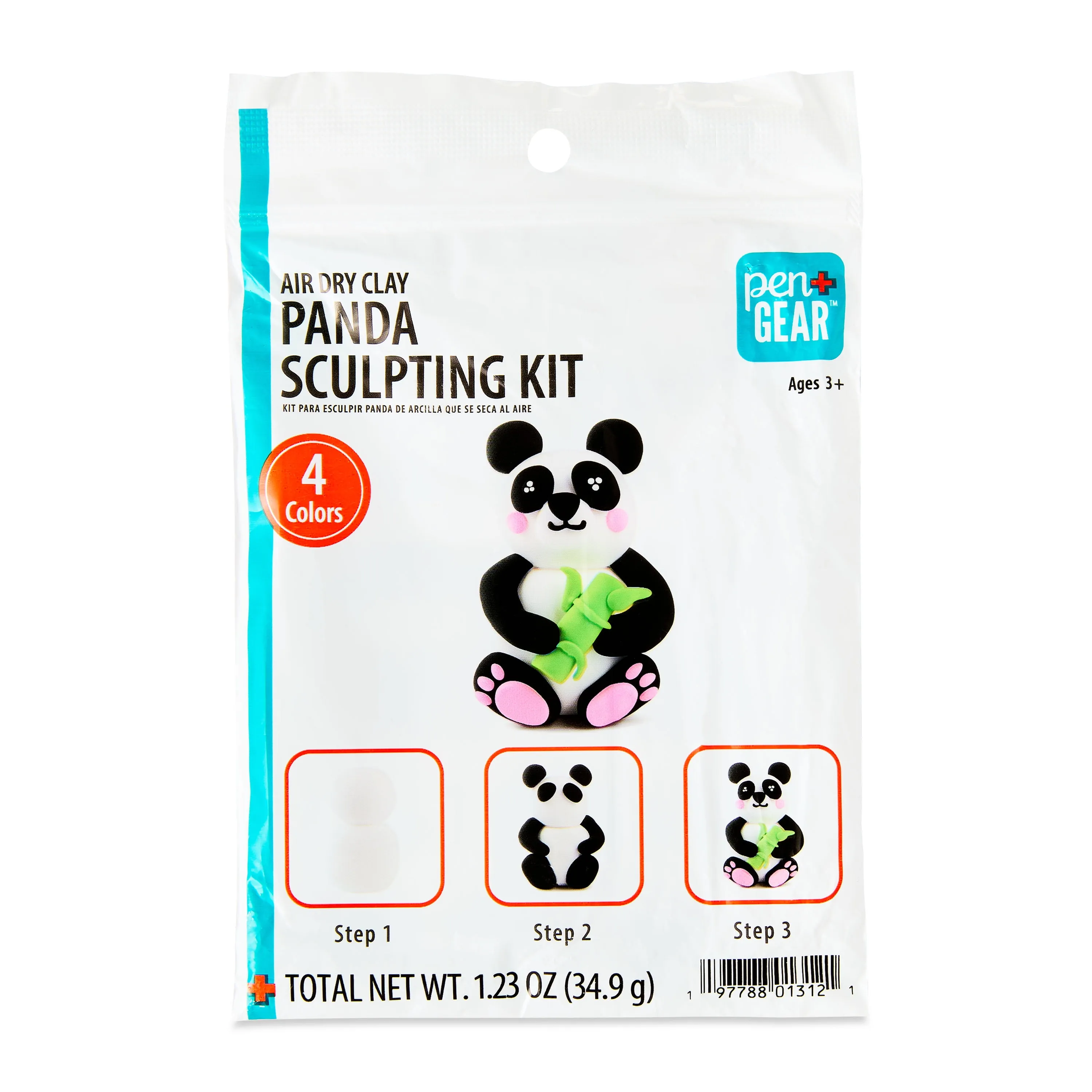 Pengear Air Dry Clay Panda Sculpting Kit 4 Color