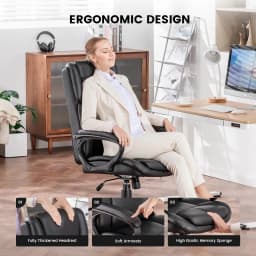 Mainstays Executive Ergonomic High Back Leather - Thumbnail 7