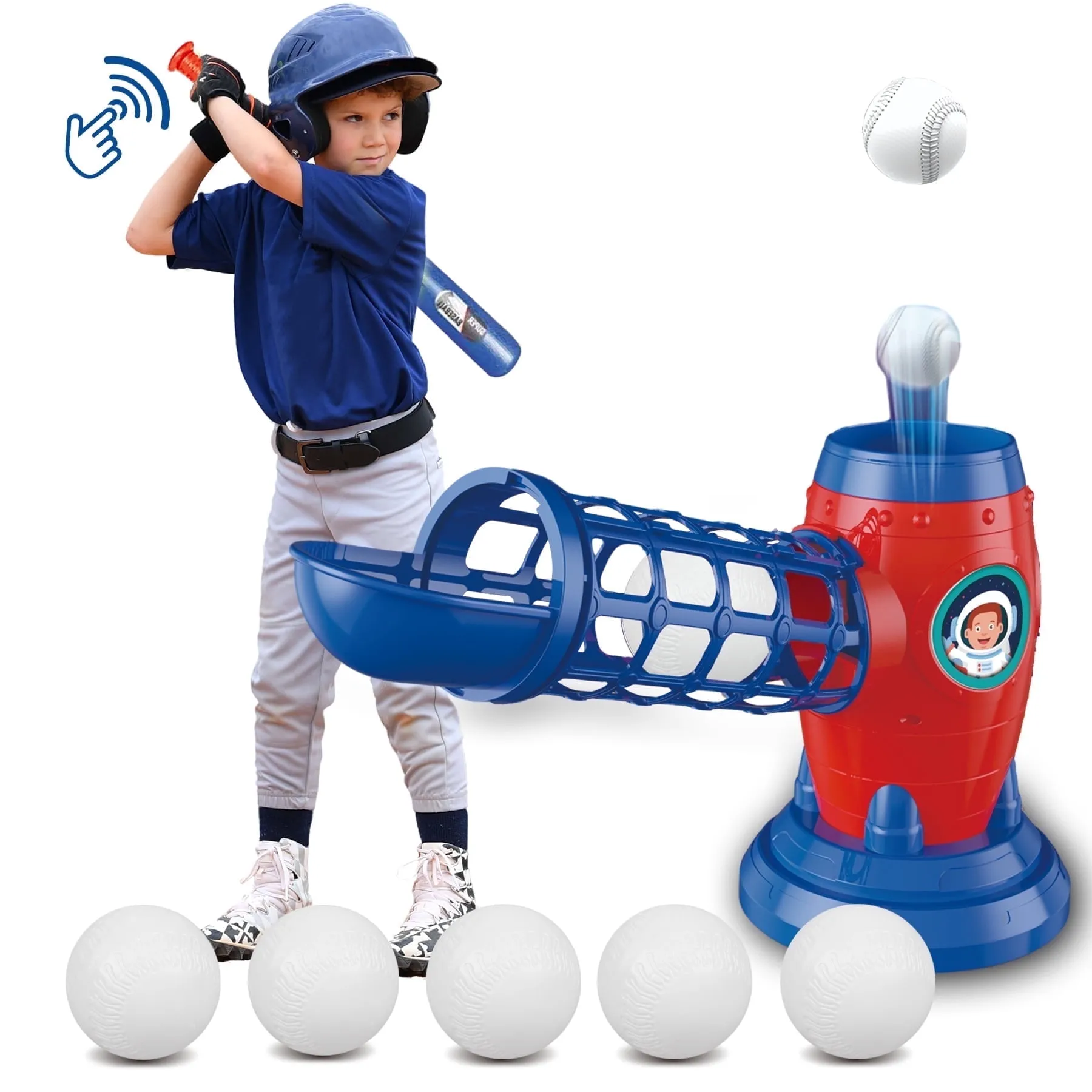 T Ball Sets for Kids 3-5 5-8, Baseball Toys Including 5 Balls/RC Pitching Machine/Adjustable Batting Tee, Sports&Outdoor