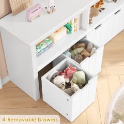 Homfa Kids Toy Storage with 4 Drawers Cubes - Thumbnail 3