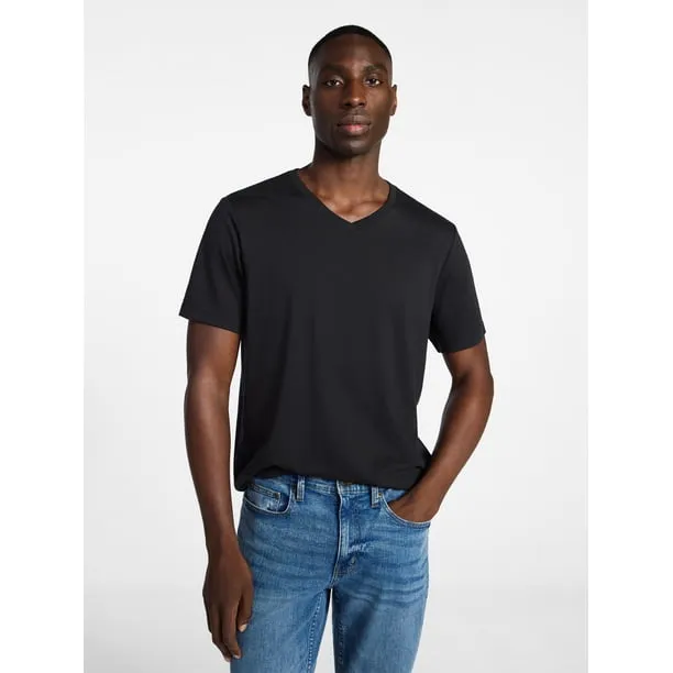 Men's and Big Men's V Neck Tee with Short Sleeves