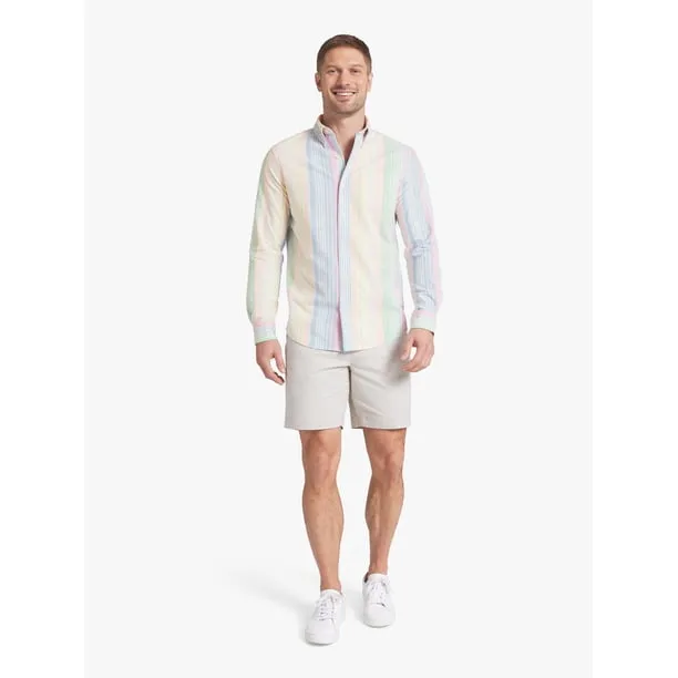 Men's and Big Men's Long Sleeve Oxford Woven Shirt