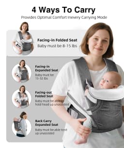 Rupoun Baby Carrier Convertible Soft and Cool Baby - Thumbnail 6