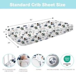 Little Grape Land Crib Sheets for Baby Boys 4 Pack - Thumbnail 5