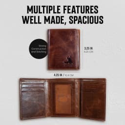 Bull Guard Best Leather Men's Rfid Trifold Wallet - Thumbnail 8