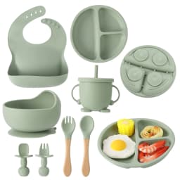 Hequsigns Army Green Silicone Baby Feeding - Thumbnail 1