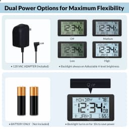 Geevon 108 Atomic Clock with Indoor Outdoor - Thumbnail 8