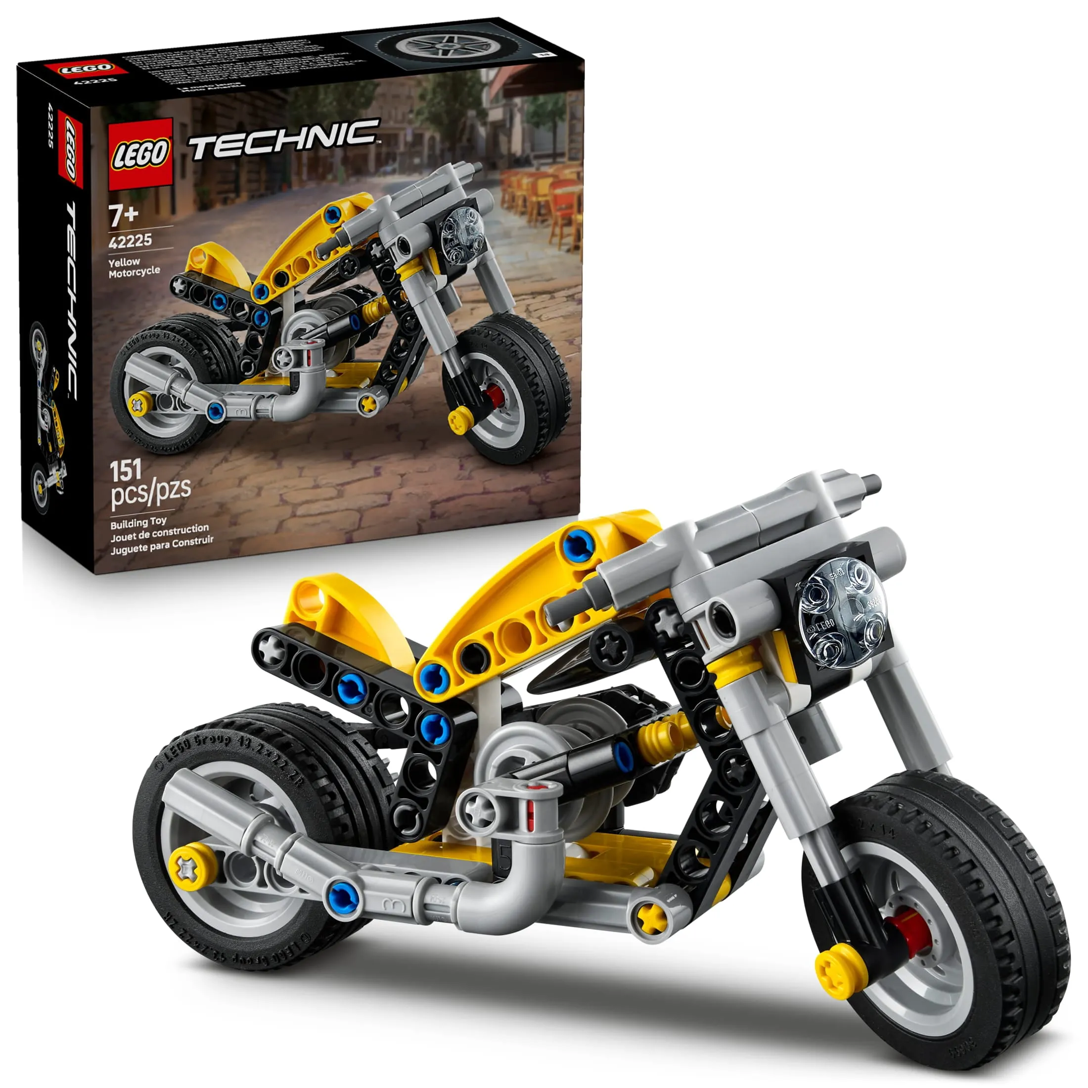 Lego Technic Yellow Motorcycle Toy Building Toy