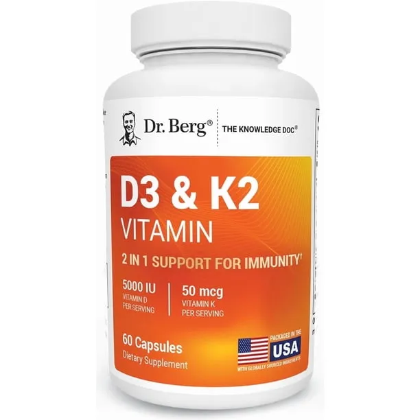 Dr Berg D3 and K2 Vitamin Supplement D3 K2 5000 Iu