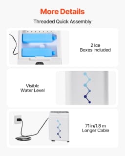 Vevor Portable Air Conditioner 9L 550 Cfm Swamp - Thumbnail 6