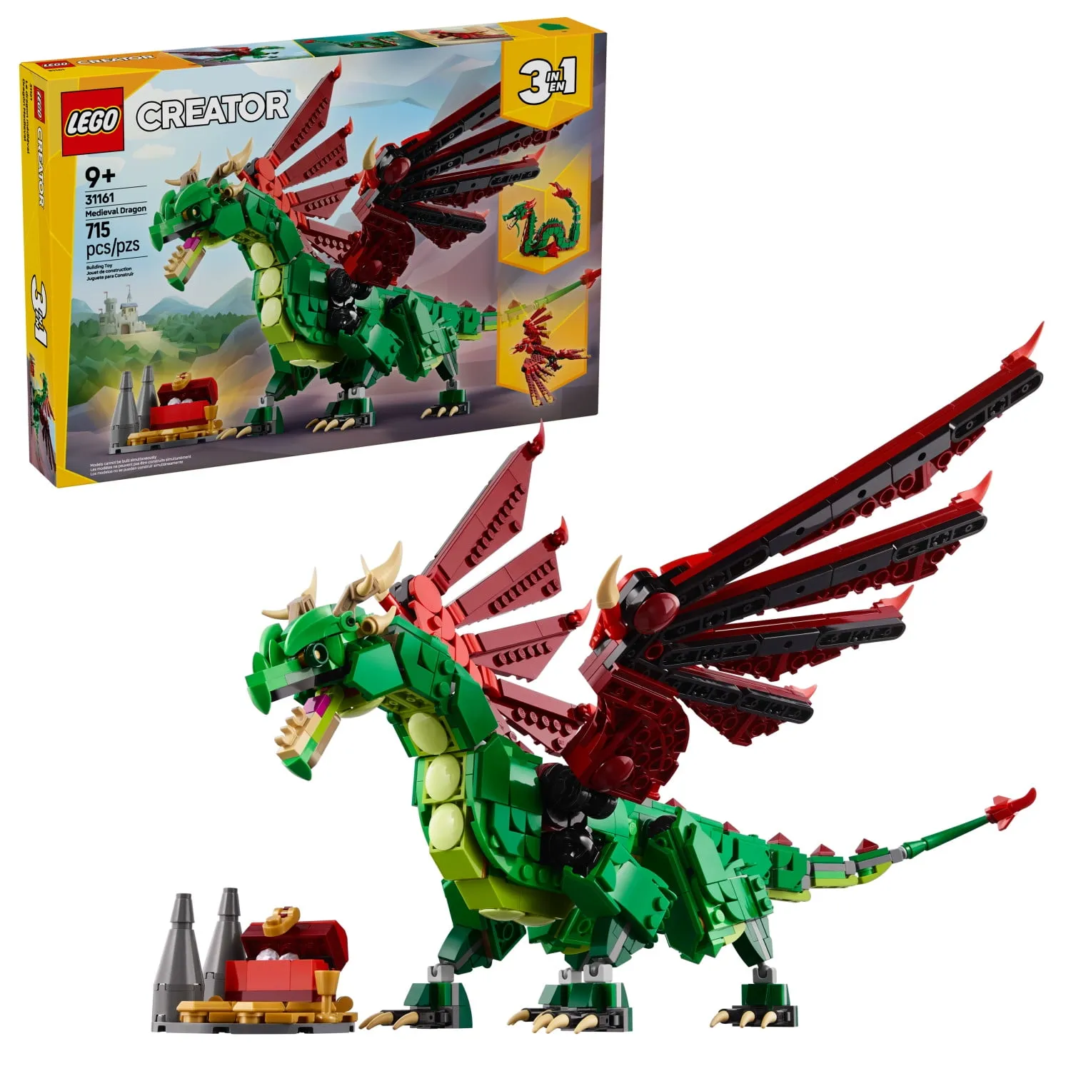 Lego Creator 3 in 1 Medieval Dragon Toy Building