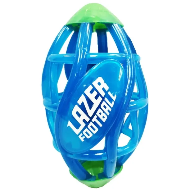 Lazer Light Up Glow Rubber Toy Football Blue Pee