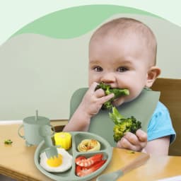 Hequsigns Army Green Silicone Baby Feeding - Thumbnail 6