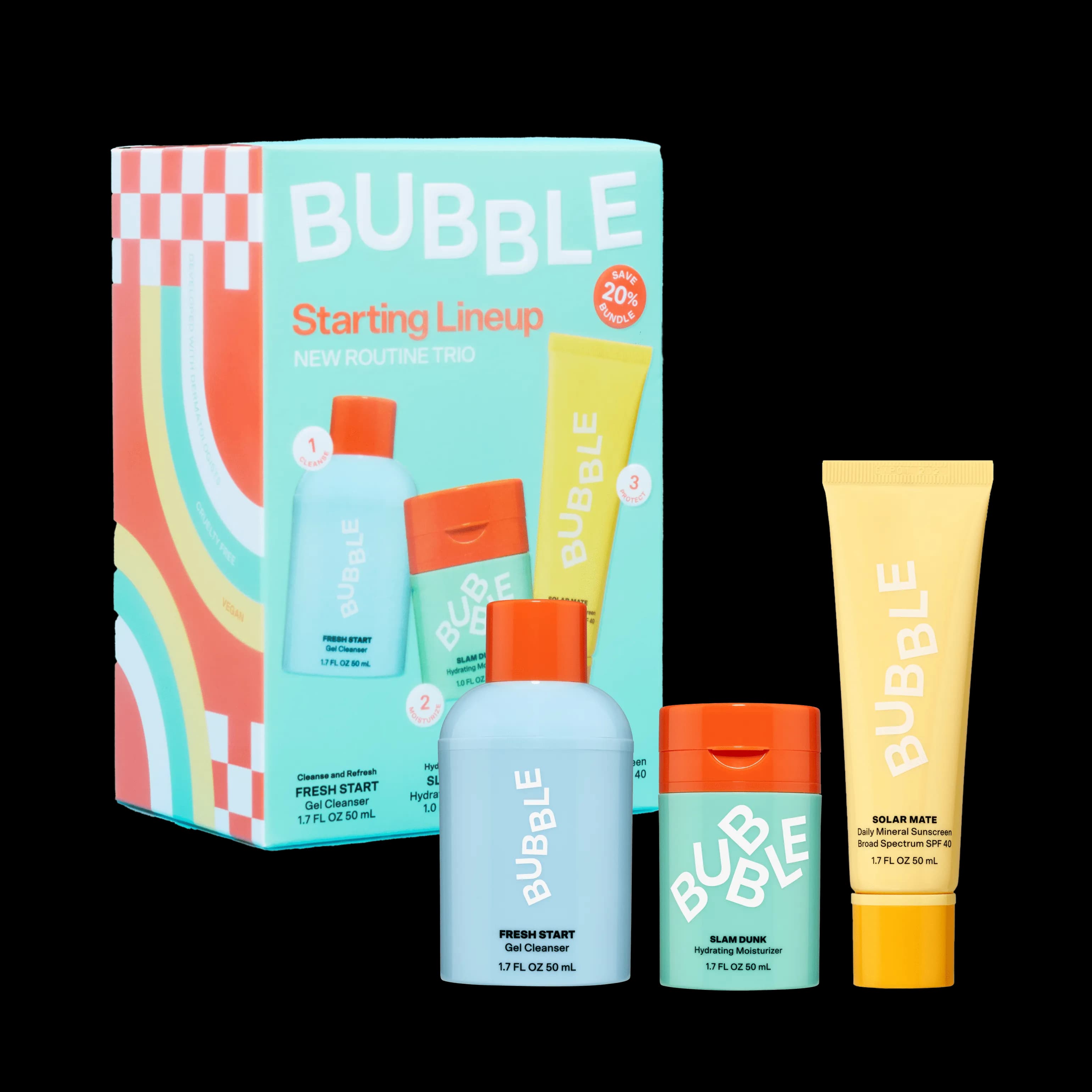 Bubble Skincare Starting Lineup New Routine Lineup, Set of Three