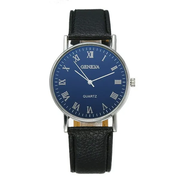 Ausyst Men's Watch Fashion Luxury Faux Leather Mens Quartz Analog Watches Gift for Men Clearance