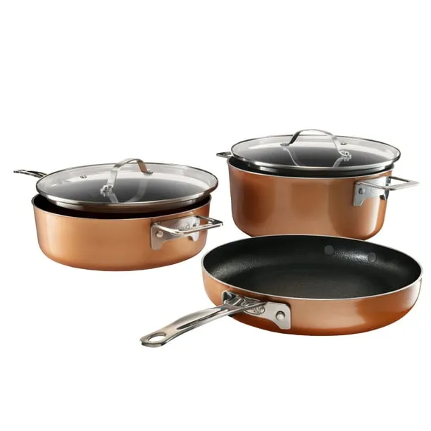 Gotham Steel Stackmaster 5 Piece Stackable Ultra